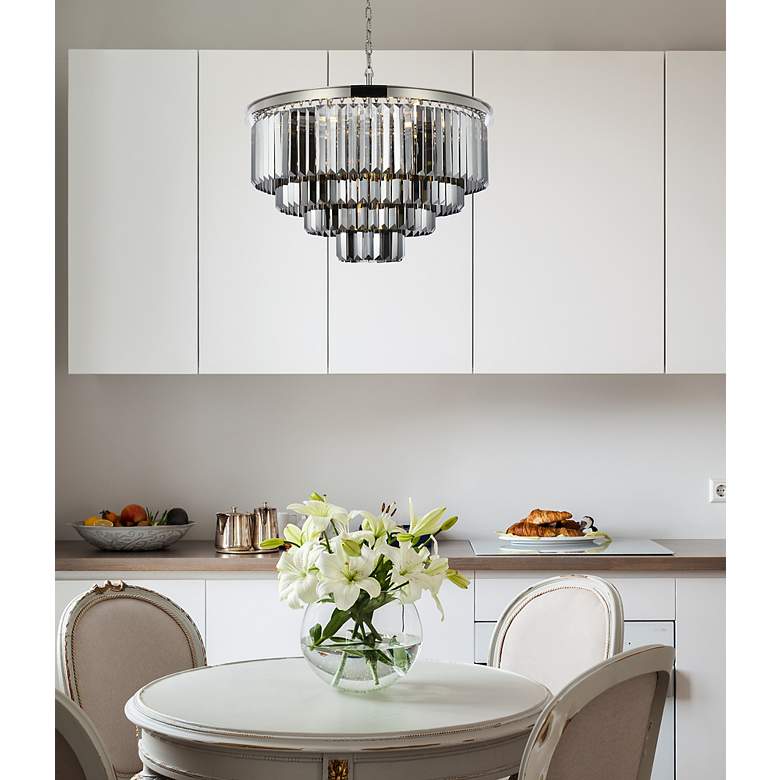Image 3 Sydney 17 Lt Polished Nickel Chandelier Silver Shade more views