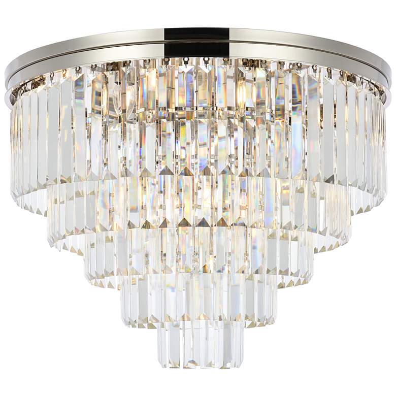 Image 1 Sydney 17 Lt Polished Nickel Flush Mount Clear