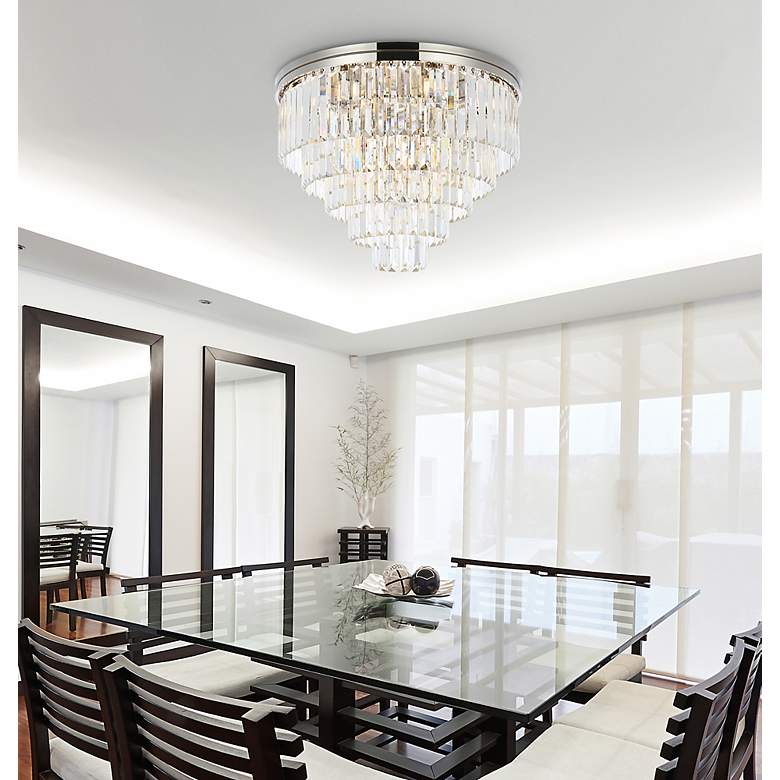 Image 3 Sydney 17 Lt Polished Nickel Flush Mount Clear more views