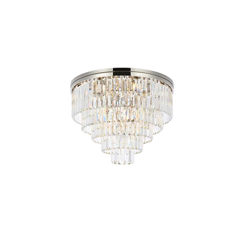 Image 4 Sydney 17 Lt Polished Nickel Flush Mount Clear more views