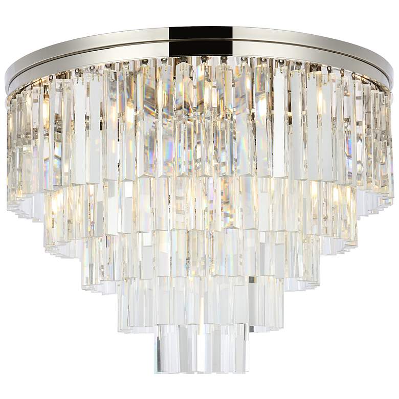 Image 2 Sydney 17 Lt Polished Nickel Flush Mount Clear