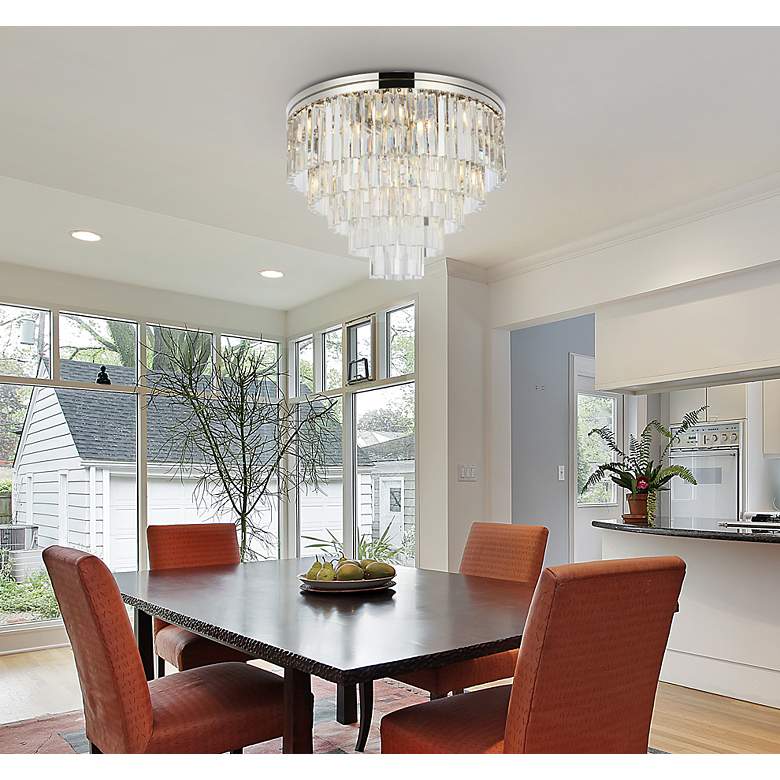 Image 3 Sydney 17 Lt Polished Nickel Flush Mount Clear more views