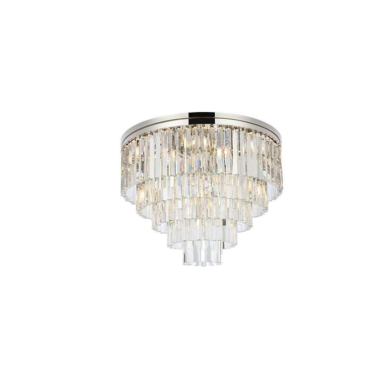 Image 4 Sydney 17 Lt Polished Nickel Flush Mount Clear more views