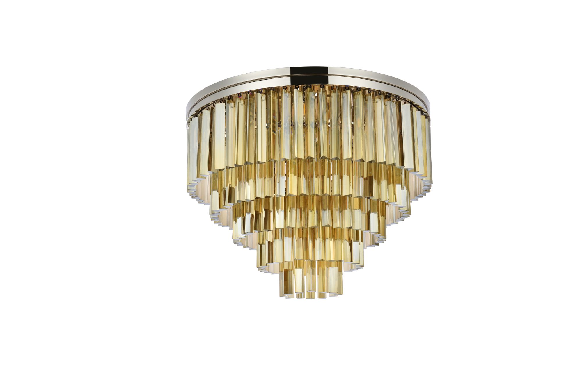 Sydney 17 Lt Polished Nickel Flush Mount Golden Teak