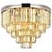 Sydney 17 Lt Polished Nickel Flush Mount Golden Teak................
