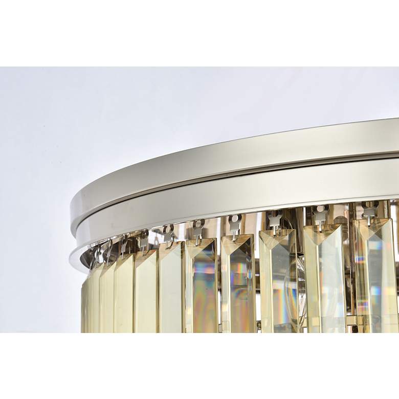 Image 7 Sydney 17 Lt Polished Nickel Flush Mount Golden Teak................ more views