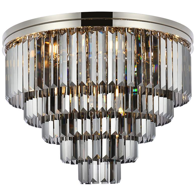Image 2 Sydney 17 Lt Polished Nickel Flush Mount Silver Shade (Grey)