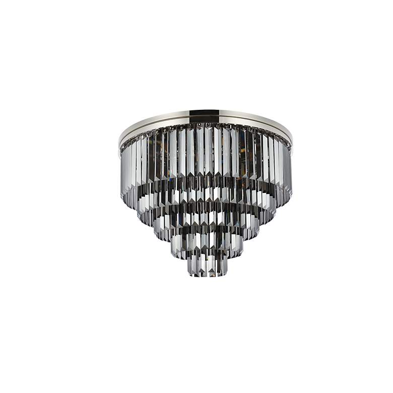 Image 3 Sydney 17 Lt Polished Nickel Flush Mount Silver Shade (Grey) more views