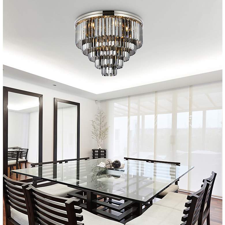 Image 4 Sydney 17 Lt Polished Nickel Flush Mount Silver Shade (Grey) more views