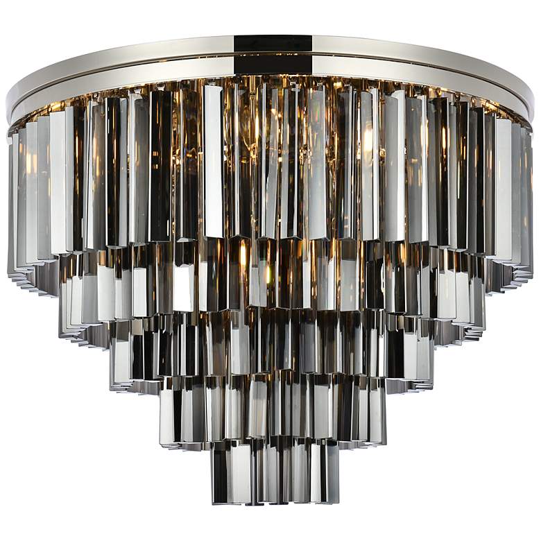 Image 2 Sydney 17 Lt Polished Nickel Flush Mount Silver Shade
