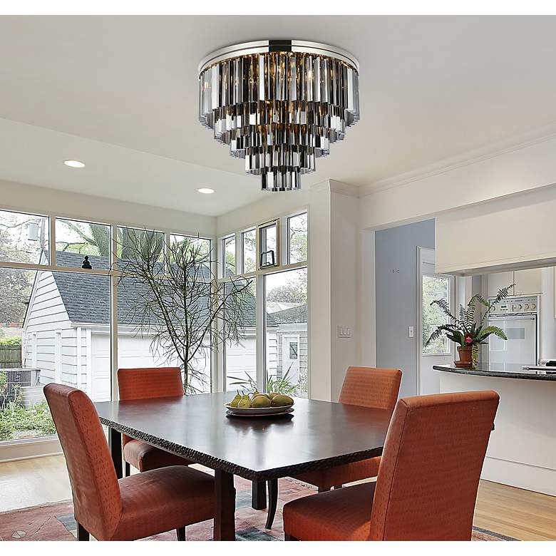 Image 3 Sydney 17 Lt Polished Nickel Flush Mount Silver Shade more views