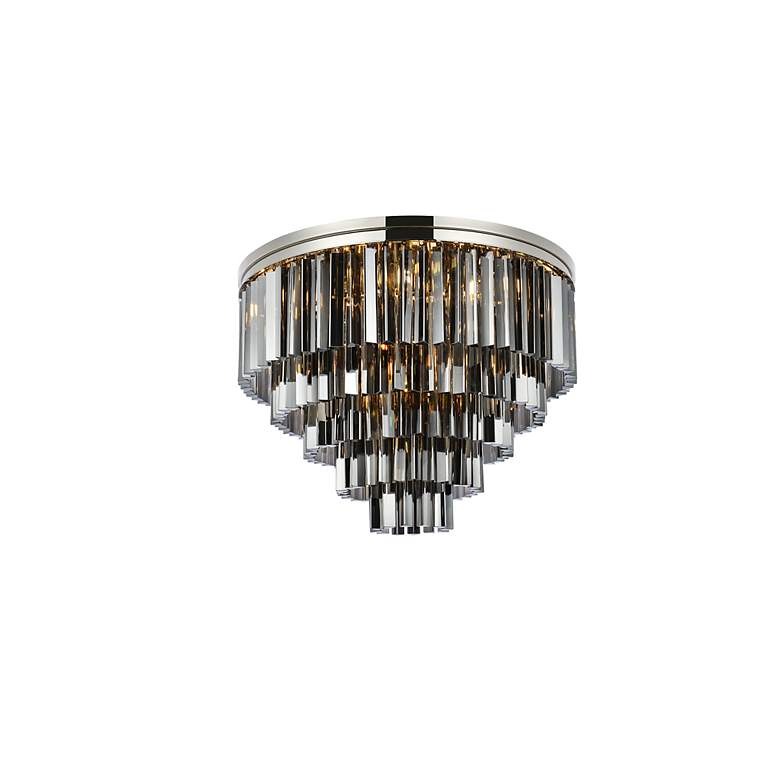 Image 4 Sydney 17 Lt Polished Nickel Flush Mount Silver Shade more views
