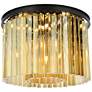 2_Sydney 20" Wide Matte Black and Gold Teak Ceiling Light