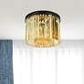 1_Sydney 20" Wide Matte Black and Gold Teak Ceiling Light
