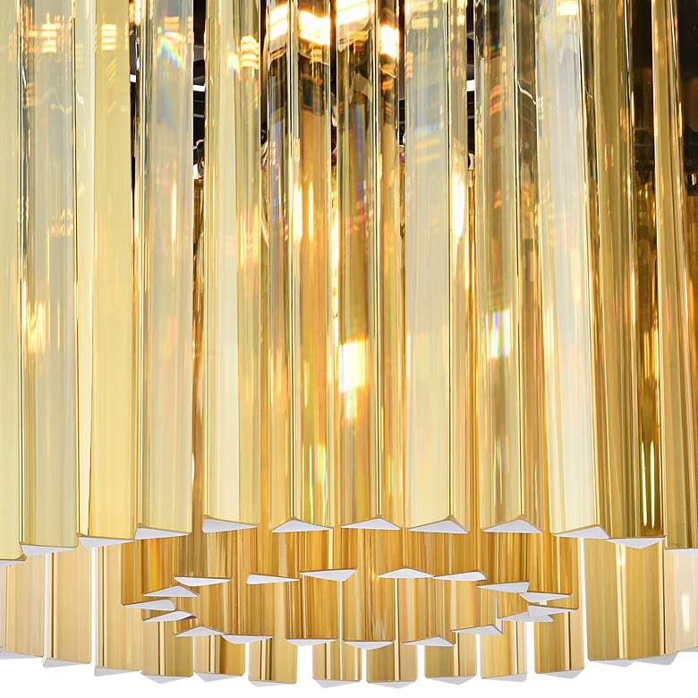 Image 3 Sydney 20" Wide Matte Black and Gold Teak Ceiling Light more views