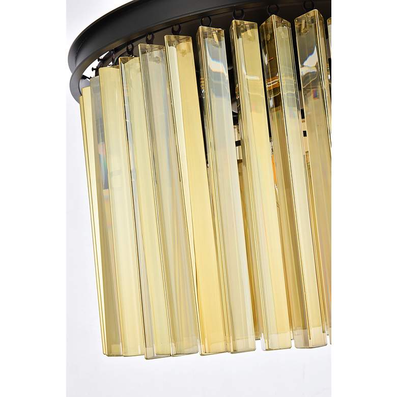 Image 7 Sydney 20" Wide Matte Black and Gold Teak Ceiling Light more views