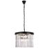Sydney 20" Wide Matte Black Clear Crystal 3-Light Pendant