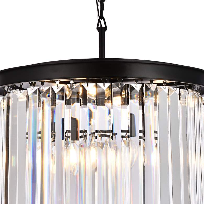 Image 4 Sydney 20" Wide Matte Black Clear Crystal 3-Light Pendant more views