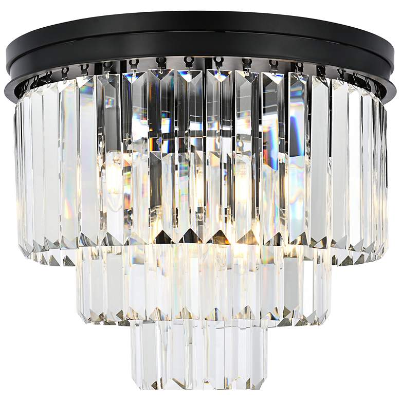 Image 2 Sydney 20" Wide Matte Black Crystal 9-Light Ceiling Light