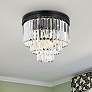 1_Sydney 20" Wide Matte Black Crystal 9-Light Ceiling Light