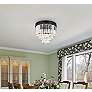 3_Sydney 20" Wide Matte Black Crystal 9-Light Ceiling Light more views