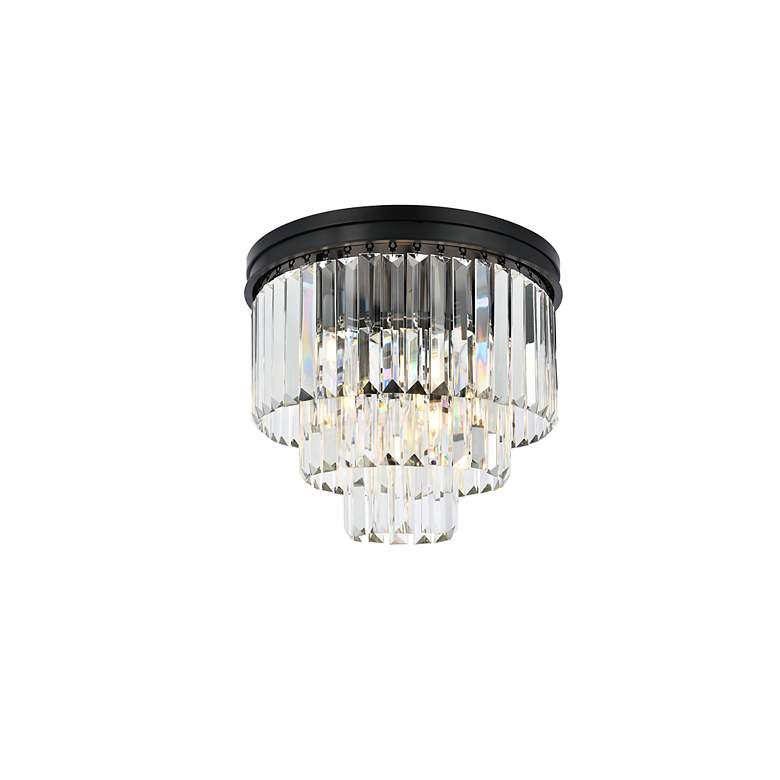 Image 4 Sydney 20" Wide Matte Black Crystal 9-Light Ceiling Light more views