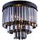 Sydney 20" Wide Mocha 3-Tier Silver Crystal Ceiling Light