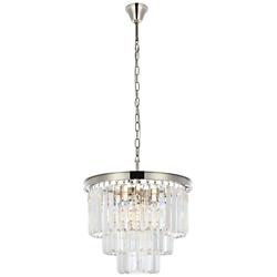 Sydney 20"W Polished Nickel Clear Crystal 9-Light Chandelier