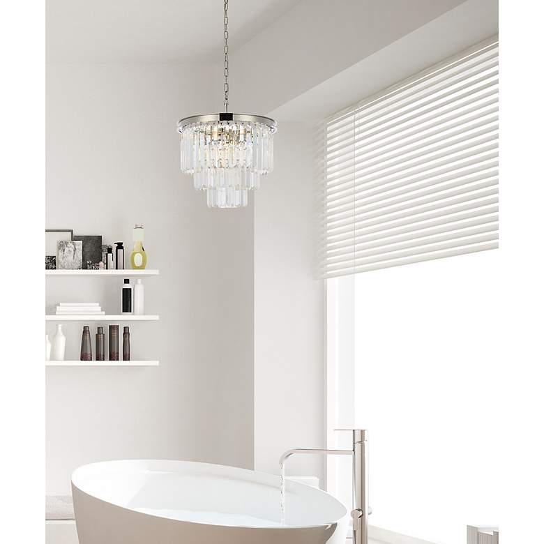 Image 4 Sydney 20"W Polished Nickel Clear Crystal 9-Light Chandelier more views