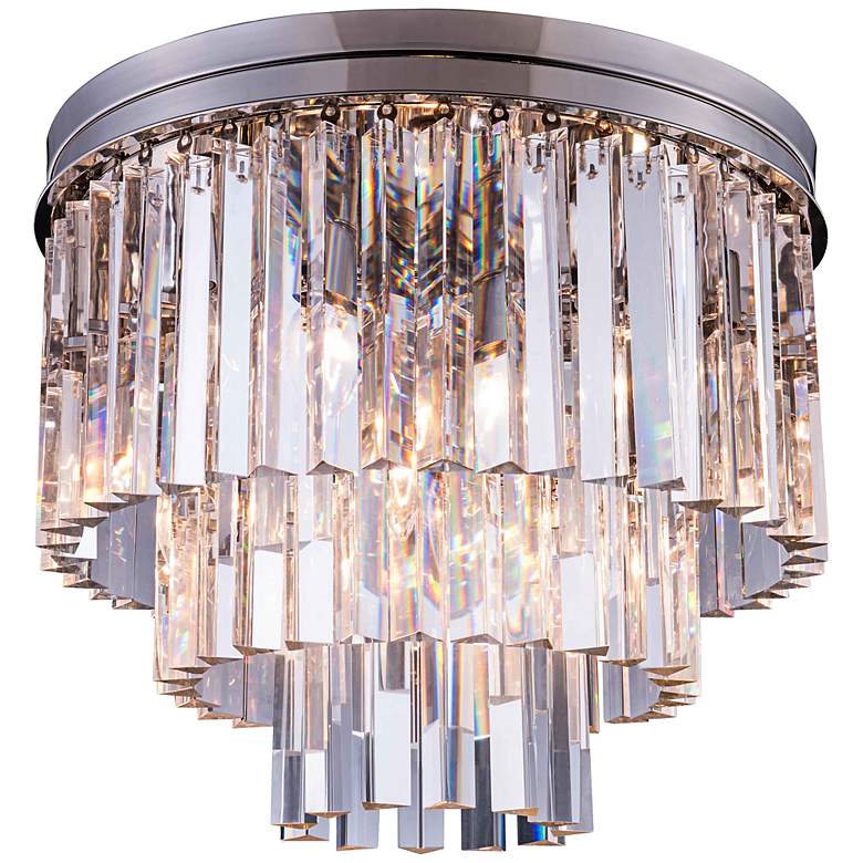 Image 1 Sydney 20"W Polished Nickel Clear Crystal Ceiling Light
