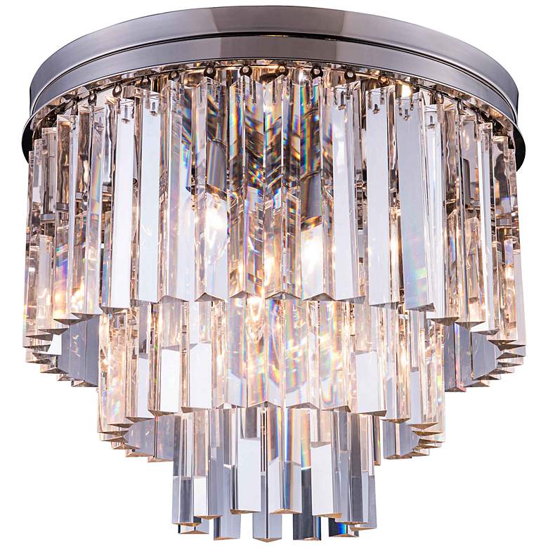 Image 1 Sydney 20 inchW Polished Nickel Clear Crystal Ceiling Light