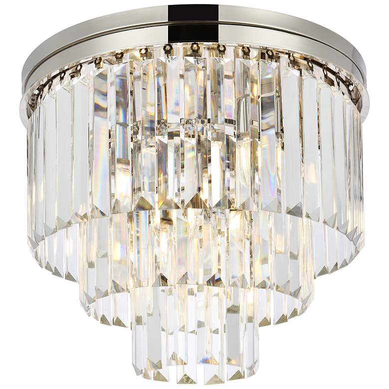 Image 7 Sydney 20"W Polished Nickel Crystal 9-Light Ceiling Light more views