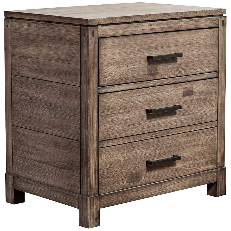 Image 1 Sydney 25 1/2 inch Wide Weathered Gray 2-Drawer Nightstand