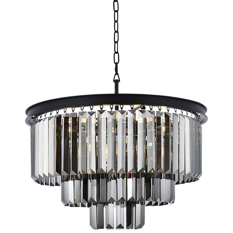 Image 3 Sydney 26" Wide Matte Black 3-Tier Crystal Chandelier