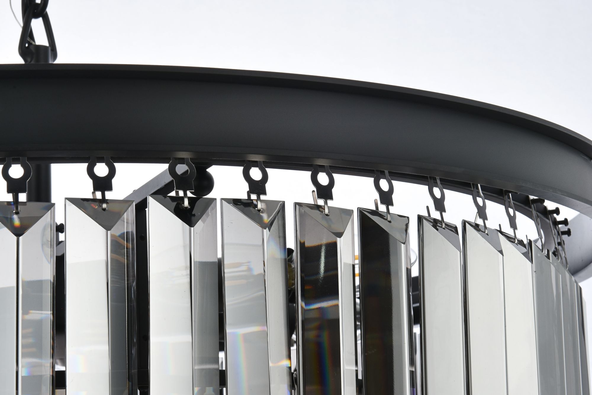 Sydney 26" Wide Matte Black 3-Tier Crystal Chandelier in scene