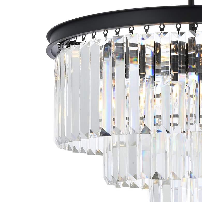 Image 4 Sydney 26" Wide Matte Black Crystal Tiered 9-Light Pendant more views