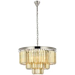 Sydney 26"W Polished Nickel and Golden Crystal Chandelier