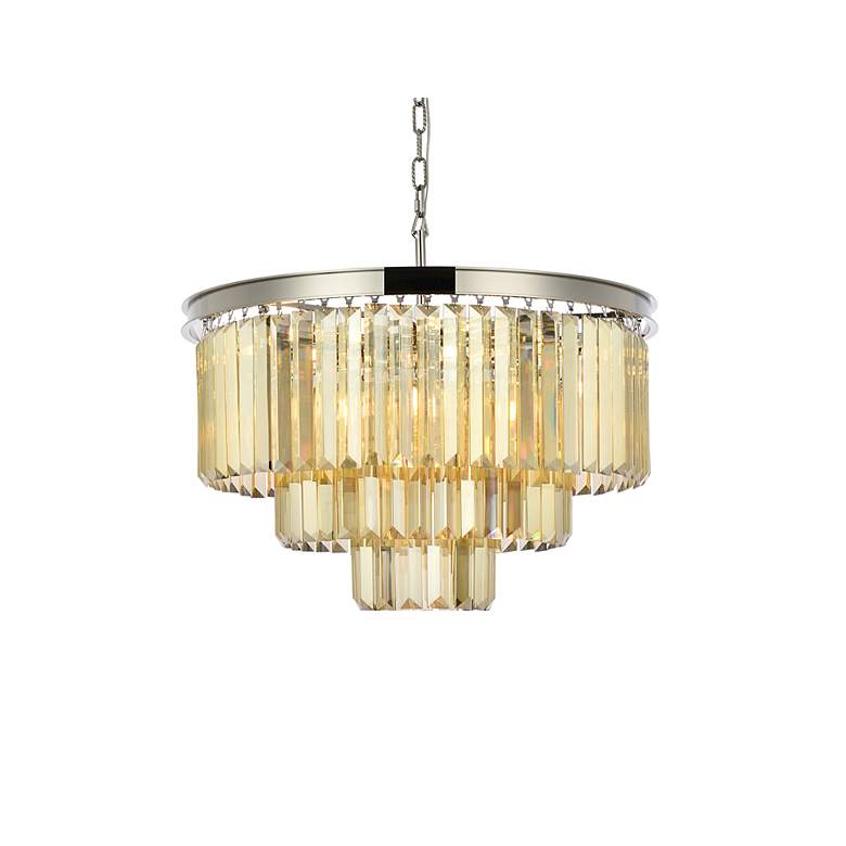 Image 4 Sydney 26"W Polished Nickel and Golden Crystal Chandelier more views
