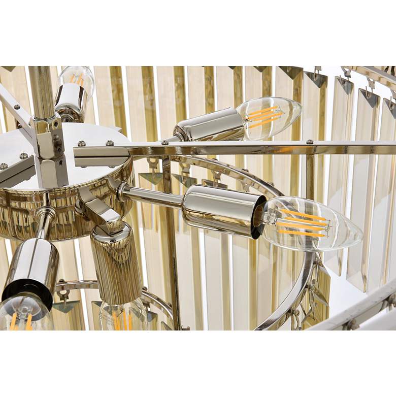 Image 6 Sydney 26"W Polished Nickel and Golden Crystal Chandelier more views