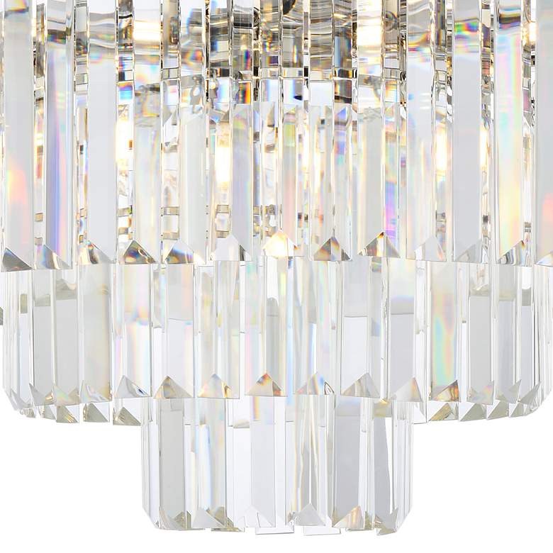Image 4 Sydney 26"W Polished Nickel Crystal Tiered 9-Light Pendant more views