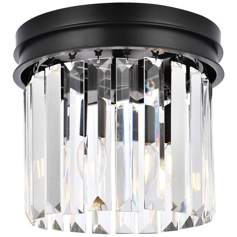 Image 2 Sydney 3 Lt Matte Black Flush Mount Clear