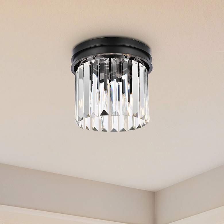 Image 1 Sydney 3 Lt Matte Black Flush Mount Clear