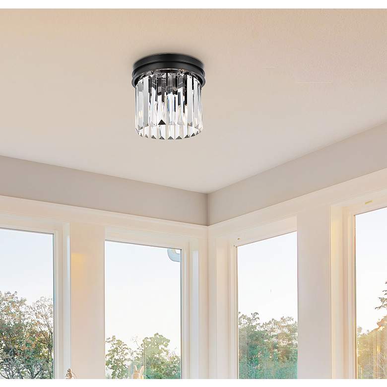 Image 3 Sydney 3 Lt Matte Black Flush Mount Clear more views