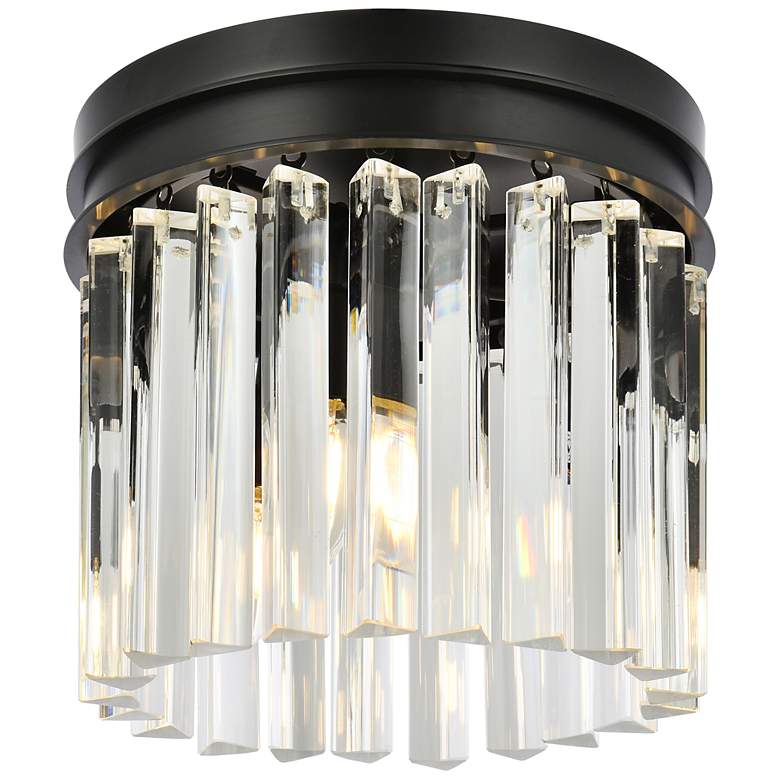 Image 2 Sydney 3 Lt Matte Black Flush Mount Clear