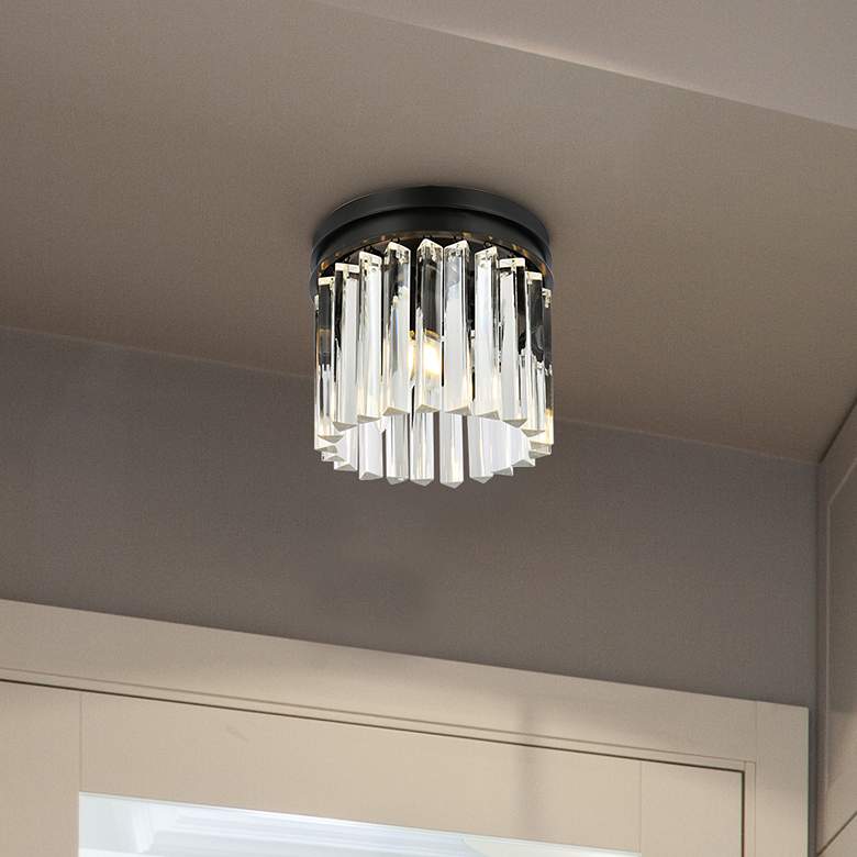 Image 1 Sydney 3 Lt Matte Black Flush Mount Clear