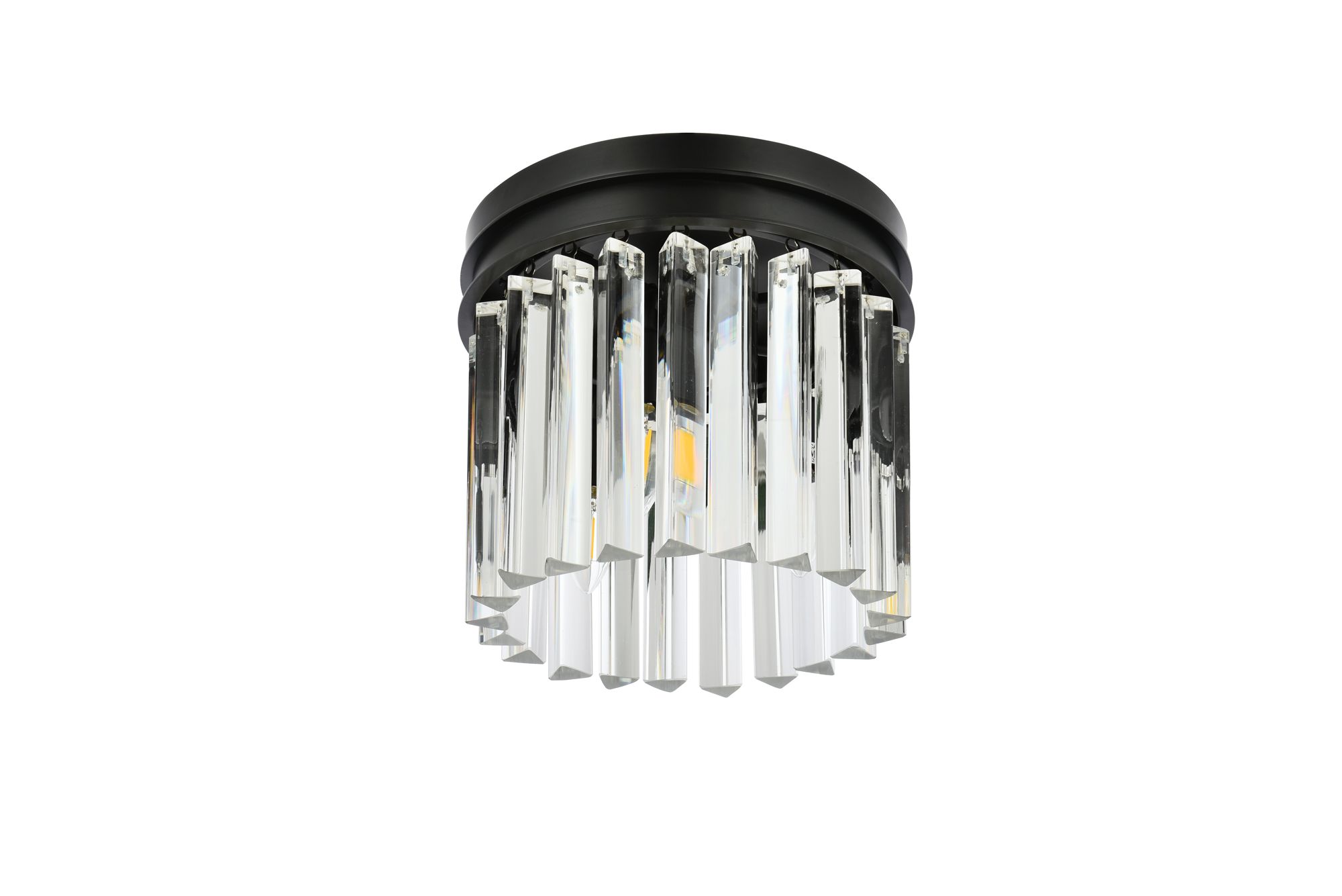 Sydney 3 Lt Matte Black Flush Mount Clear