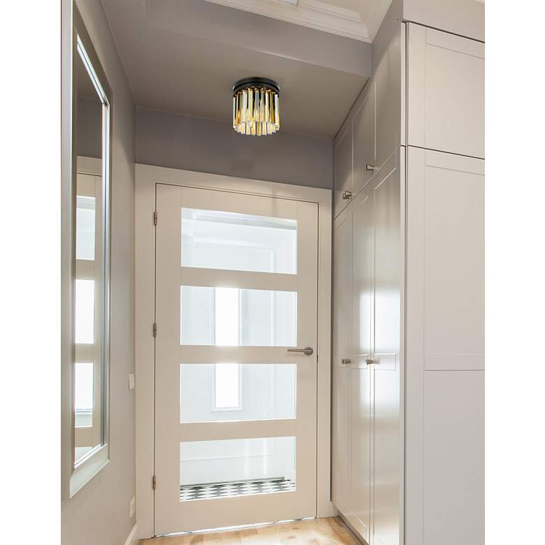Image 3 Sydney 3 Lt Matte Black Flush Mount Golden Teak more views