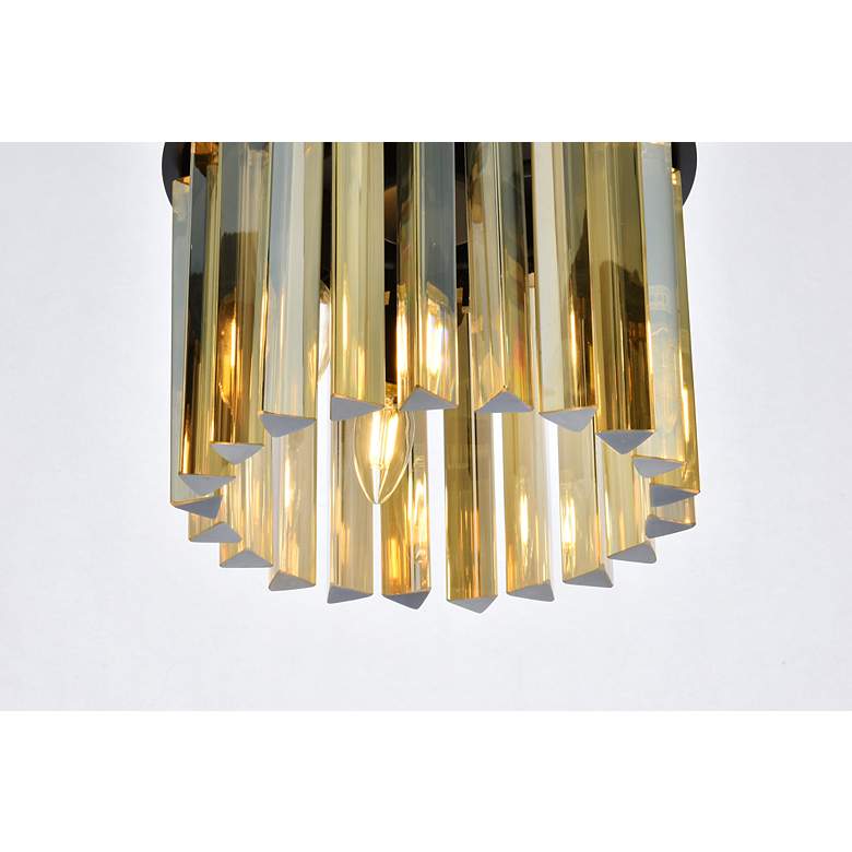 Image 5 Sydney 3 Lt Matte Black Flush Mount Golden Teak more views