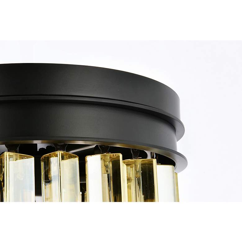 Image 6 Sydney 3 Lt Matte Black Flush Mount Golden Teak more views
