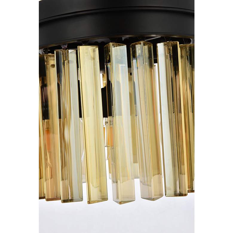 Image 7 Sydney 3 Lt Matte Black Flush Mount Golden Teak more views